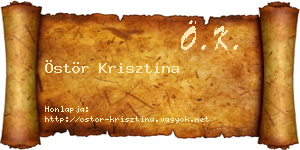 Östör Krisztina névjegykártya